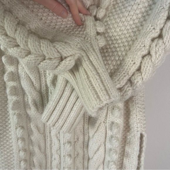 ULLA JOHNSON Frida Cable Knit Tunic Cream Wool Sweater Dress SZ XS/S - Picture 6 of 11